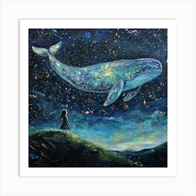 Whale In The Starry Night Sky 13 Art Print