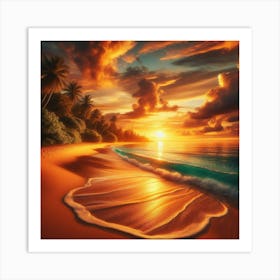 Tropicalbeachatsunset Art Print