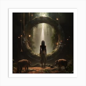 Woman In The Forest Art Print