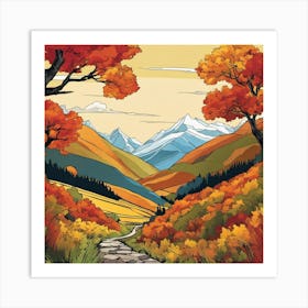 Autumn Landscape Painting 2 Art Print