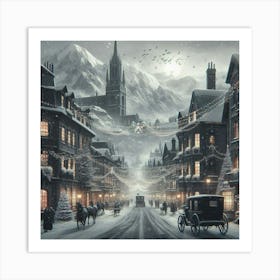 Harry Potter'S Christmas Village Art Print