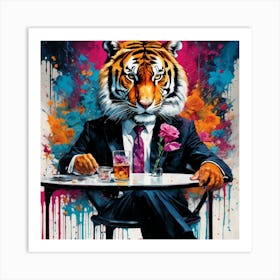 Tiger At The Bar 1 Art Print