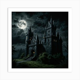 Dark Castle At Night Art Print