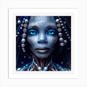 Woman With Blue Eyes Art Print