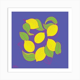 Juicy Lemons Square Art Print