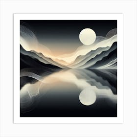 Moonlight Over Water Canvas Print Art Print