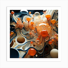 Xhl7071 Abstract Bubbles On Blue And Orange In The Style Of Det 5944036d 4345 4ea2 9c6b 973a32805e2b Art Print