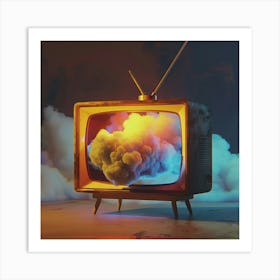 Tv With Clouds 1 Art Print