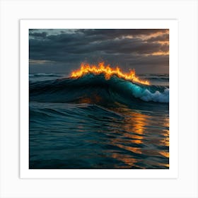 Fire In The Ocean 12 Art Print