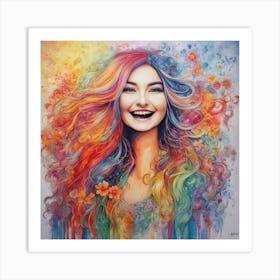 Alyssa Rainbow Girl 1 Art Print