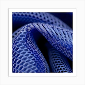 Blue Mesh Fabric Art Print