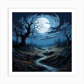 Full Moon In The Woods Art Print