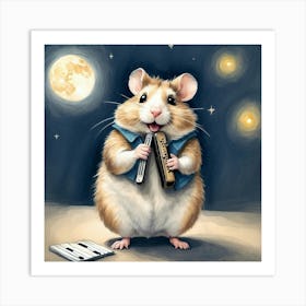 Hamster Playing Piano 1 Art Print