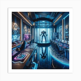 Futuristic Computer Room Art Print