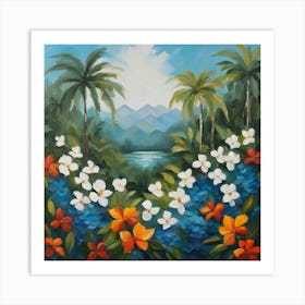 Tropical Flowers 1 Art Print