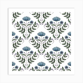 Flower Seamless Pattern Victorian Art Print