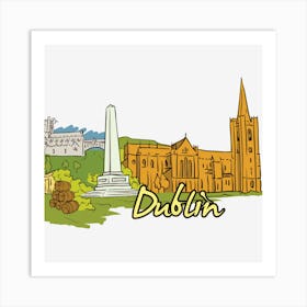 Dublin Cityscape Art Print