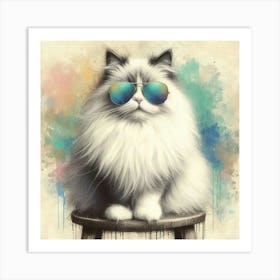 Cat In Sunglasses Art Print