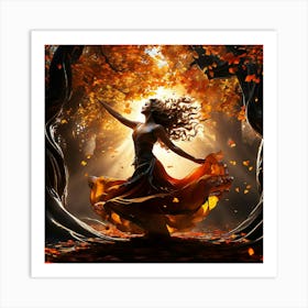 Woman In A Forest Art Print