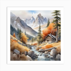 Cabin In The Mountains 14 Art Print