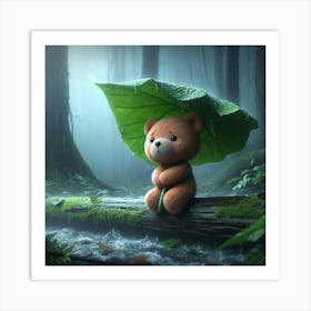 Teddy Bear In The Rain 1 Art Print