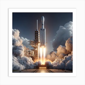 Space Shuttle Launch Art Print