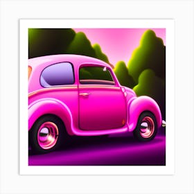 Pink Car 5 Art Print