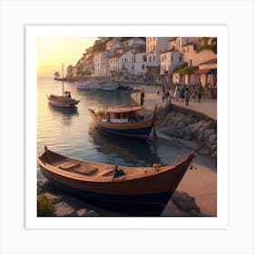 Sunset In Greece Art Print