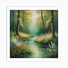 River In The Woods Art Print