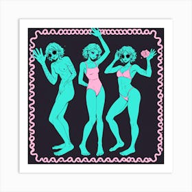 Three Girls In Bikinis 1 Art Print