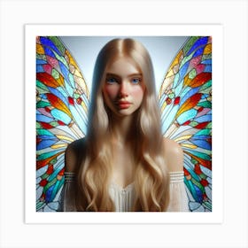 Stained Glass Angel Art Print