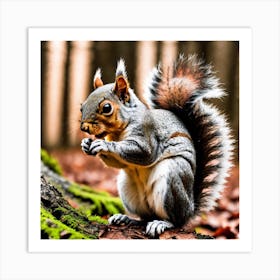 Squirrel In The Forest 120 Art Print