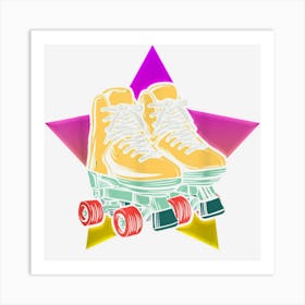 Inline Skates Roller Eighties Outfit Men Women Rollerskates Art Print