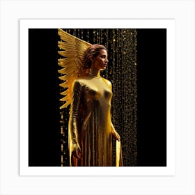 Gold Binary Angel Art Print