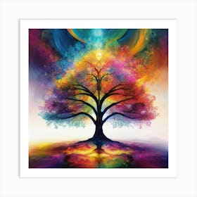 Abstract Tree Of Life in Vivid Color Art Print