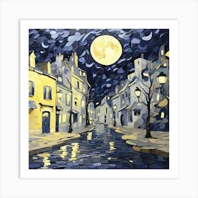 Moonlight Street Art Print