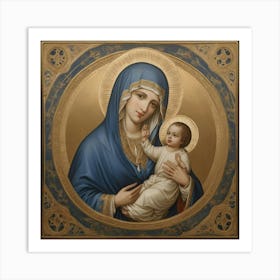 Virgin And Child 2 Art Print