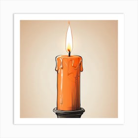 Candle Illustration Art Print