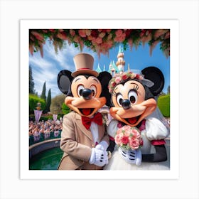 Wedding At Disneyland 2 Art Print