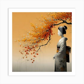 Geisha Creative Illustration Artwork 41 Art Print