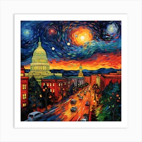 Starry Night In Washington 2 Art Print