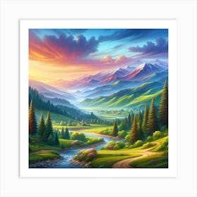 Landscape Painting Art Print