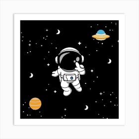 Astronaut In Space Art Print