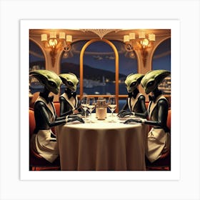 Aliens At Dinner III Art Print