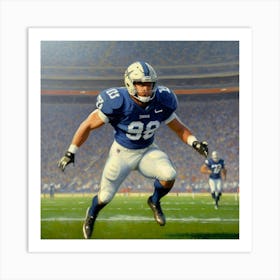 Heart of the Game Football Player Mid-Action Art Print