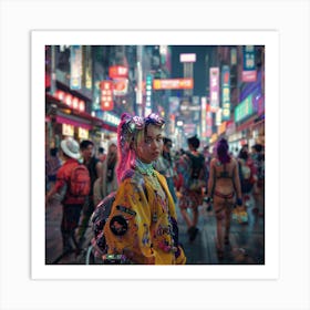 Cyber Girl Tokyo Art Print