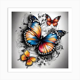 Butterfly Tattoo Design Art Print