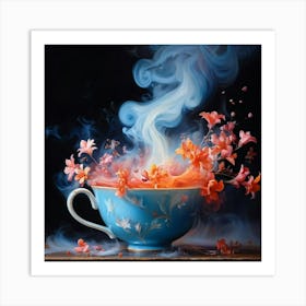 Tea Cup With Flowers 1 Art Print