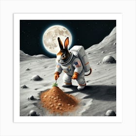 Rabbit On The Moon 12 Art Print