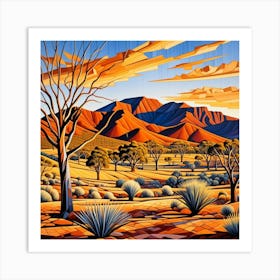 Wilpena Pound Australia Cubism Art Art Print